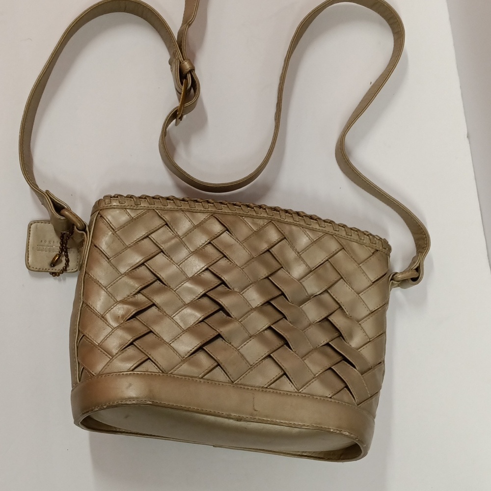 Liz Claiborne Vintage Woven Leather Purse Shoulder Crossbody Bag